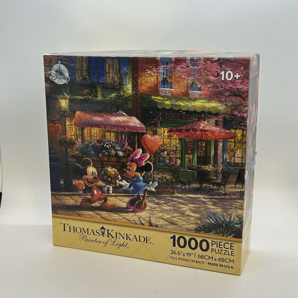 Puzzle Mickey Mouse Minnie Sweetheart Cafe Disney Parks 1000pc Thomas Kinkade